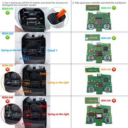 Multi-Colors Luminated Dpad Thumbstick Share Home Face Buttons, DTF V3 LED Kit for PS5 Controller BDM-010 & BDM-020