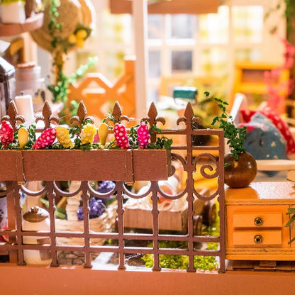 DIY House with Furniture Study Room Simons Coffee Children Adult Doll House Miniature Dollhouse Wooden Kits Toy